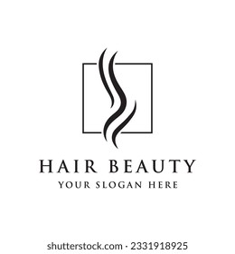 Luxury and beautiful hair wave abstract Logo design.Logo for business, salon, beauty, hairdresser, care.	
