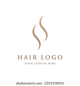 Luxury and beautiful hair wave abstract Logo design.Logo for business, salon, beauty, hairdresser, care.	
