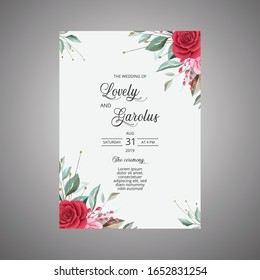 Luxury Beautiful Weeding Invitation Card With Rose Design Template
