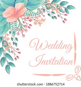 Luxury Beautiful Weeding Invitation Card With Rose Design Template