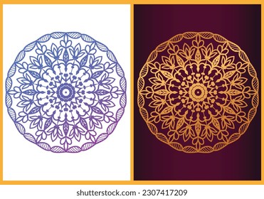 Luxury beauty drawing circle pattern round décor mandala background template design.