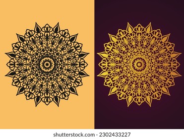 Luxury beauty drawing circular pattern round décor mandala background template design