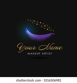 Luxury Beauty Eye Lashes Logo. Cosmetic Symbol Icon. Vector Illustration