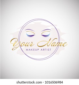 Luxury Beauty Eye Lashes Logo. Cosmetic Symbol Icon. Vector Illustration