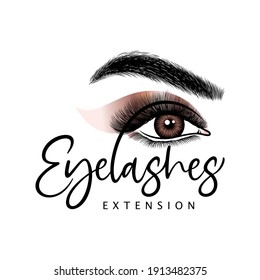 Luxury Beauty Eye Lashes Logo Vector Template
