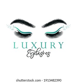 Luxury Beauty Eye Lashes Logo Vector Template
