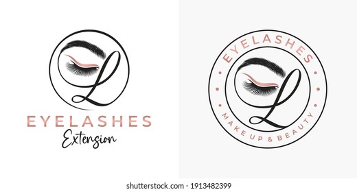 Luxury Beauty Eye Lashes Logo Vector Template
