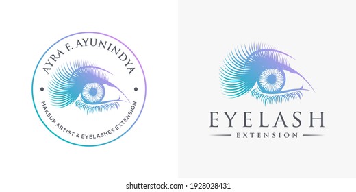 Luxury Beauty Eye Lashes Logo Vector Template	
