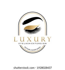 Luxury Beauty Eye Lashes Logo Vector Template	
