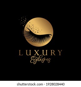 Luxury Beauty Eye Lashes Logo Vector Template	
