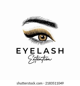 Luxury Beauty Eye Lashes Logo Vector Template