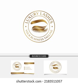 Luxury Beauty Eye Lashes Logo Vector Template