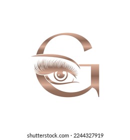 Luxury Beauty Eye Lashes Logo Letter G