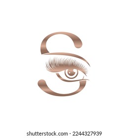 Luxury Beauty Eye Lashes Logo Letter S