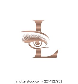 Luxury Beauty Eye Lashes Logo Letter L