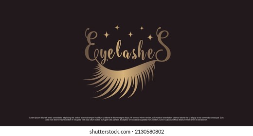 Luxury beauty eyelash extension logo design with creative modern concept Premium Vector