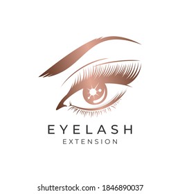 Luxury Beauty Eyelashes Extension Logo Design