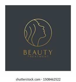 Luxury Beauty Face Logo Design Vector Icon