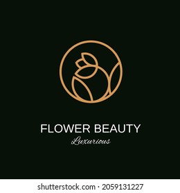 luxury beauty beauty flower logo spa salon cosmetic brand. circular flower and leaf logotype - vector