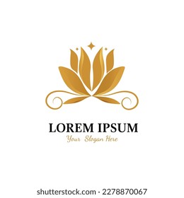 Luxury Beauty flower lotus logo for beauty spa, saloon, and brand cosmetic logo design template