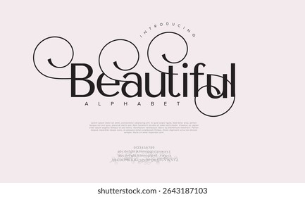 Luxury beauty font alphabet logo. Typography beautiful fashion elegant classic letters serif italic fonts wedding vintage retro casters logos. vector illustration
