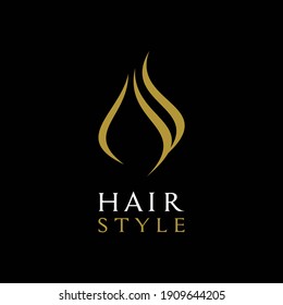 Luxury Beauty Hair Logo Design Vector