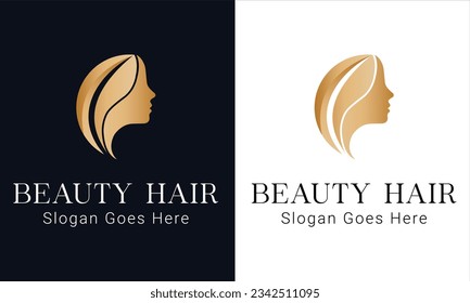 Luxury Beauty Hair Queen Logo Design 