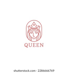 
Luxury beauty queen line logo design