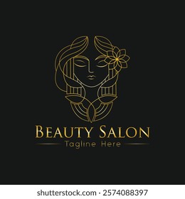 Luxury Beauty Salon Logo Design Template