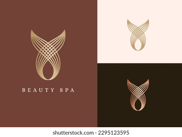 Luxury beauty spa logo. Good for use cosmetic brand, health or wellness or yoga  logo. original vector icon.