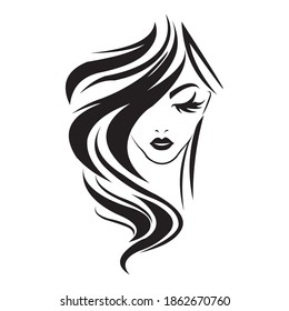 Luxury Beauty Woman Face Design and logo