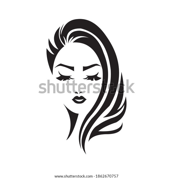 Luxury Beauty Woman Face Design Logo Stock Vector Royalty Free