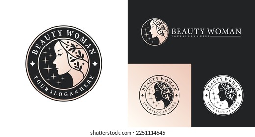 Luxury beauty woman logo collection for beauty salon Premium Vektor