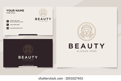 Luxury beauty women logo and business card template