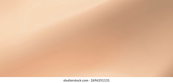 Luxury beige and brown gradient background with soft nude liquid waves. Elegant silk wallpaper in champagne, ivory, tan gradation. Perfect for beauty, cosmetic, aesthetic poster design. 3d vector bg