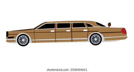 Lujo y gran Ilustración vectorial de coche de limusina para el banquete de bodas y evento.