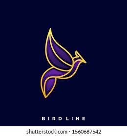 Luxury Bird Illustration Vector Template. Suitable for Creative Industry, Multimedia, entertainment, Educations, Shop, and any related business