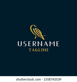 luxury bird logo design inspiration . monoline bird logo template . ribbon bird design inspiration