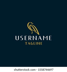 luxury bird logo design inspiration . monoline bird logo template . ribbon bird design inspiration