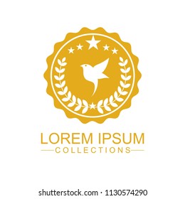 Luxury bird logo design template and emblem made with leaves and  - luxury beauty spa concepts - natural badge for cosmetics