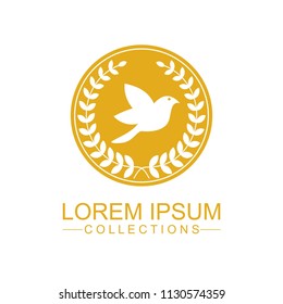Luxury bird logo design template and emblem made with leaves and  - luxury beauty spa concepts - natural badge for cosmetics