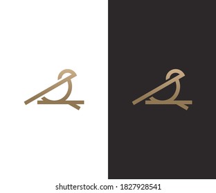 Luxury bird logo design vector