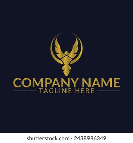Luxury bird logo design vector