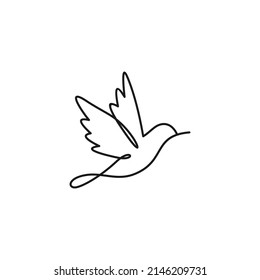 luxury bird logo, unique bird one line logo icon vector illustration