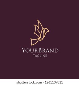 Luxury Bird mono line logo template