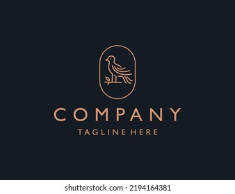 Luxury Bird Monoline Logo Design Template 