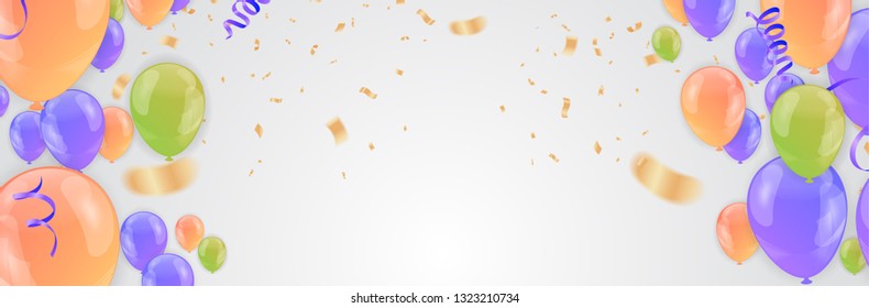 Luxury birthday background with colorful balloons and copyspace. EPS 10 vector file included