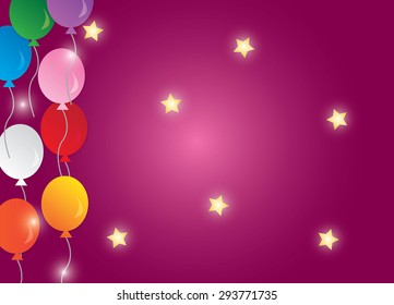 Luxury birthday background with colorful balloons 