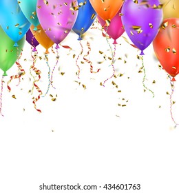 Luxury birthday background with colorful balloons and copyspace. EPS 10 vector file included