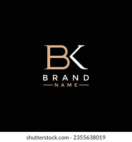 plantilla de logotipo de vectores de monograma de letras iniciales BK o KB de lujo en decoración doméstica